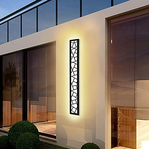AOEH Outdoor Wall Lamp LED Black Sconce Modern Exterior Garden Light 20W Ip65 Waterproof Wall Lighting 3000K Indoor Aluminum Outdoor Porch Light for Terrace Garage,L60cm*