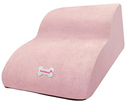 F Fityle Scale E Gradini per Cani, Rampe in Schiuma Ad Alta Densità a 2 Gradini, Antiscivolo per Animali Domestici Anziani, Scaletta per Divano Letto, Rosa