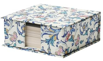 Rössler - Zettelkasten mit 250 Blatt, Firenze Ivory 11 x 11 x 4,7 cm | Zettelbox mit Notizzetteln 9,5 x 9,5 cm für Schreibtisch, Büro und Homeoffice