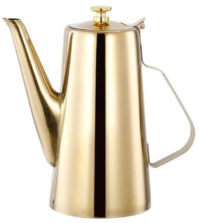 Eleganter, traditioneller Edelstahl-Krug – moderner Edelstahlkrug – Gold- und Silber-Optionen, ideal für Tee, Saft und kalte Getränke, perfekt als Geschäftsgeschenk (Goldgroß)