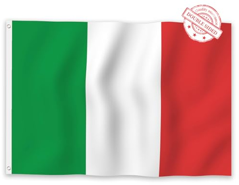 Aoihrraan Italien Flagge 180x300cm Doppelseitige Lebendige Farben Italienische Flaggen Für Draußen Feiern Haus Garten Veranda Dekoration Nationalflaggen Mit 2 Robusten Ösen Maschine Genäht