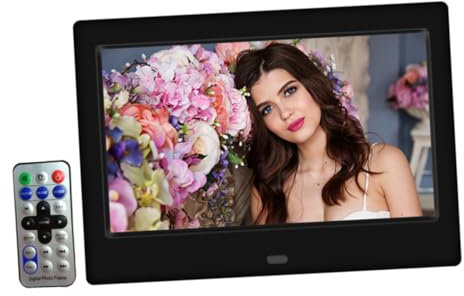 Veemoon Cornice Digitale Con Video e Audio Supporto Usb Design Elegante Nero Per Foto e Musica Per Casa e Ufficio