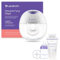 Lansinoh Wearable Electric Breast Pump Bundle - 4 Pumping Modes, 9 Suction Levels - Hands Free Portable & Quiet Pumping- LED Display - Includes 25 Breast Milk Storage Bags + Feeding Bottle (1 Pumps)