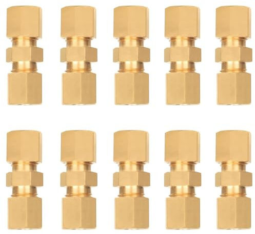 GVSS 10 Pcs Raccord Conduite de Frein en Laiton 4,75 mm, Kit Reparation Frein,Connecteur de Ligne de Frein,Raccord Durite Frein,Raccords d'Écrous de Ligne de Frein Hydraulique en Laiton pour Voiture