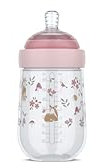 Mepal Biberon Mio Little Dutch, Coperchio trasparente per la conservazione, Biberon anticolica, Il design a spirale impedisce l'intasamento, Silicone di grado medico, 240 ml, Fairy Garden