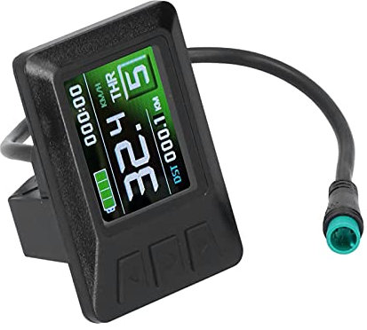 Dilwe Écran LCD de Cyclisme électrique, Affichage de la Batterie de L'ordinateur de Cycle électrique Grand écran Couleur LCD 7C 24V/36V/48V
