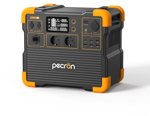 PECRON E2400LFP – Estación de energía portátil con batería LiFePO4 de 2.048 Wh, generador solar de 2400 W, carga rápida AC en 1,5 horas y pico de 4800 W, ideal para emergencias, camping