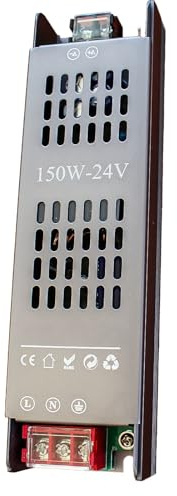 Fuente de alimentación LED Slim 24 V CC, 150W, transformador regulable por DIP (25%-100%), entrada 200-240 V CA, IP20