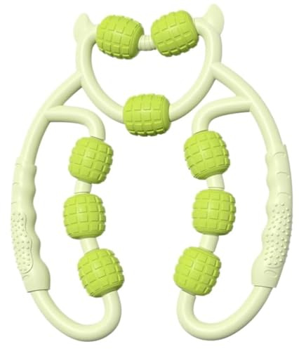 Dryxog Masseur Anti Cellulite Rouleau Massage 360° Musculaire Jambes Soulage Fatigue Rouleau de Massage Manuel pour Cuisses Fesses Réduction Stimulation Circulatoire Accessoire (Vert)