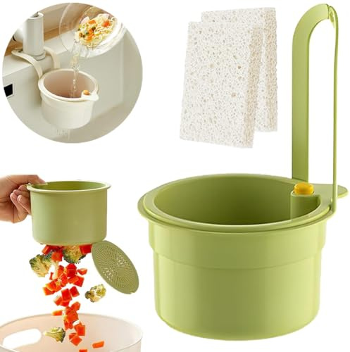 Sieb für Spülbecken, Spülbecken Sieb Mit Druckknopf Zum AufhäNgen, Abnehmbare Silikon Waschbeckensieb, Siebkorb Spüle Drain Basket, Abfluss Korb für Waschen/Organizer in Küche