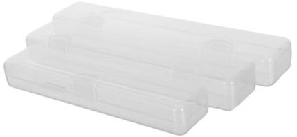 TOGEVAL 3 Piezas Caja Transparente para Cubiertos Organizador Portátil con Cierre Seguro Estuche Compacto y Resistente para Camping Picnic Oficina y Uso Doméstico