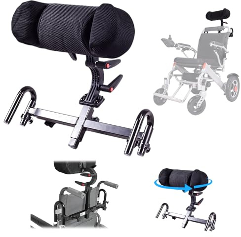 Verstellbare Rollstuhl Kopfstütze, Ergonomische Nackenstütz Rollstuhl | 30–50 cm Höhe, 90° Drehbar Universal Rollstühle Nackenstütz-Kopfkissen für Senioren, Menschen mit Behinderung