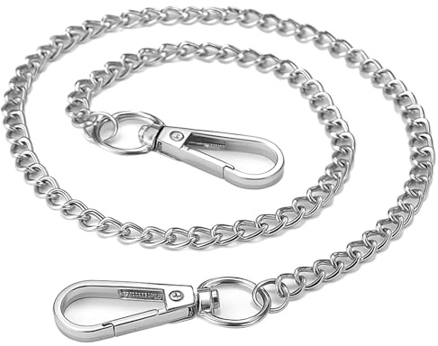53cm Trouser Chain Belt – Silver Metal Hip Hop Punk Key Chain for Jeans & Wallets – Stylish Chain Belt Men’s Accessories for Goth, Rock & Streetwear Outfits