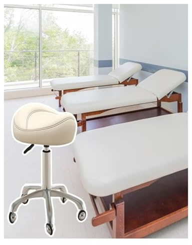 Silla de montar, silla de montar for clínica de masajes, silla giratoria con ruedas, taburete ergonómico de oficina de altura ajustable, for manicura y peluquero con ruedas de deslizamiento suave.