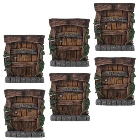 YARNOW 6 Piezas Decoración De Jardín De Resina Puerta Miniatura De Hadas para Árbol Accesorios De Jardín Miniatura para Decoración De Casas Pequeñas De Cuento De Hadas De Patio para