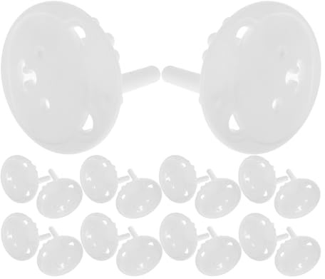 SOIMISS Lot de 30 Cache-Prises de Sécurité pour Prises Européennes Tête Ronde Renforcée en Plastique Blanc Ivoire Protection Garçon et Filles pour Chambre Bébé et Multiprises
