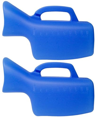 Female Urine Bottle, Portable Urinal Toilet,1000ml Pee Bottle for Women,2 Pack Spill Proof Urinal Bottle for Car,Hospital, Travel,Camping,Elderly & Incontinence (Blue)