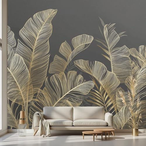 Kioldoq Papier Peint Jungle - Papier Peint Panoramique Nature Feuilles De Palmier, Tapisserie Murale Autocollante Tropical 200x140 cm, Papiers Peints Adhesif Mural Botanique Pour Chambre Meuble