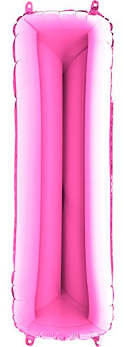 Trendario Ballon Buchstaben - XXL Riesenbuchstabe 100cm Folienballon - Helium Luftballons für Geburtstag, Taufe, Party Deko, Hochzeit (I, Pink)