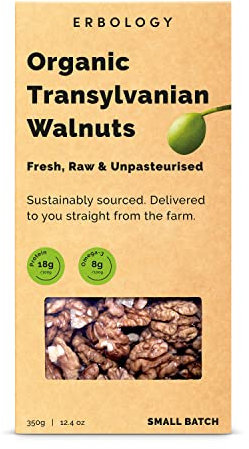 100% Organic Walnuts 350g - Fresh, Raw and Unpasteurised - Small Batch - Sustainably Straight from Farm in Transylvania - Non-GMO - Recyclable Packaging