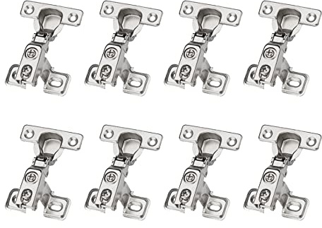 LOOTICH 90 Grad Innenanschlag 26mm Soft Close Hydraulisch Kompaktes Mini-Scharnier Automatikscharniere mit Dämpfer Scharniere Topfscharnier für Rahmen Schranktür Küchenschrank Kleiderschrank 8 Stück