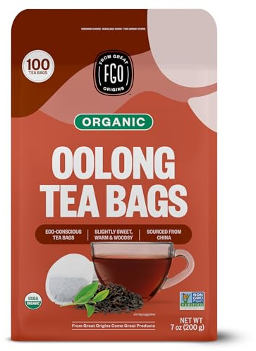 FGO Organic Oolong Tea, Eco-Conscious Tea Bags, 100 Count, Packaging May Vary (Pack of 1)