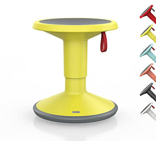 Interstuhl UPis1 - ergonomischer Sitzhocker mit Schwingeffekt - höhenverstellbar - Hocker mit rutschhemmender Standfläche & Kippschutz - Bürohocker (Zitronengelb, UP Junior)