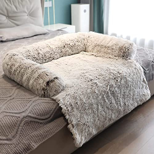 ANQI Plüsch Hundesofa Hundekörbchen Katzenkissen Flauschig,Waschbar Katzenbett Hundekissen,Hundebett XXL Hundematte Tierbett,Hundebett Couch für Sofaschutz Hund und Kofferraumschutz