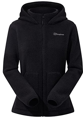 Berghaus Women's Darria Full Zip Fleece Hoodie | Added Warmth | Flattering Style, Black, 18