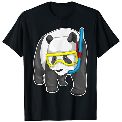 Panda Taucher Schnorchel Tauchen T-Shirt