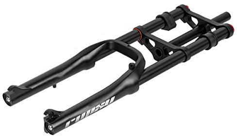 LHHL MTB Luftfedergabel 20 Zoll Snowbike Gabel Federweg 120mm Magnesiumlegierung Fette Fahrradgabel Passend for 4,0 Reifen Einstellbare Dämpfung QR 1-1/8 (Color : Black, Size : 20 inch)
