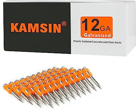 KAMSIN SD-32 (32 mm) Clavos para hormigón y acero galvanizado de calibre 12, fijaciones de acero para hormigón y clavadoras de acero (1000 uds/caja)