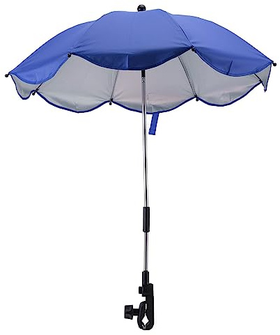 14in Baby Kinderwagen Sonnenschirm, Universal-Baby-Kinderwagenschirm mit Klemme -Schutz Einstellbar Kinderwagen Sonnenschirm Sonnenschirm für Kinderwagen, Stubenwagen, Rollstuhl (Saphirblau