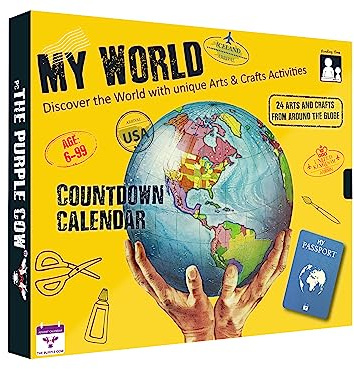 My World Advent Calendar - visit 24 countries, explore different cultures, create original Arts & Crafts from each country! Ages 9+ Includes a Printed Guide. Ages 9+