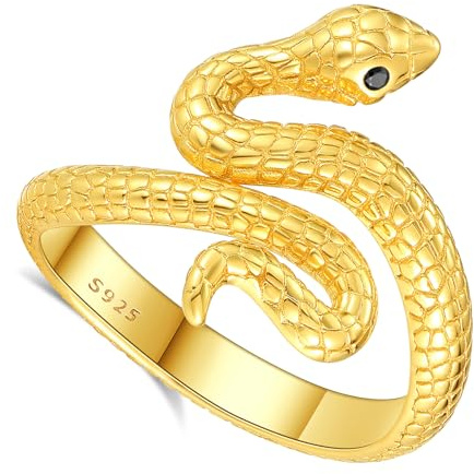 AEONSLOVE Schlange Ring Silber 925 für Damen, Lebensbaum Verstellbarer Ring für Frauen, Offener Ringe Vintage mit Blatt/Hexenknoten/Keltischer Knoten