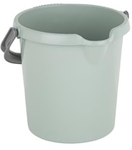 Silver Sage - High Grade Plastic 5L Litre Bucket with Pouring Spout, Measuring Scale and Easy Carry Handle Strong & Space Saver Multipurpose Storage Bucket Cleaning Bucket - Animal Feed Car Wash Home
