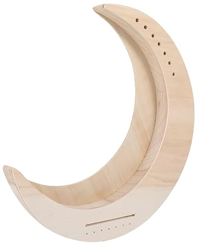 7-saitige Leierharfe in Mondform für Anfänger, Tragbar | Holz und Metall, Beige Ausführung, Selbstgemacht Oberfläche, Abgerundete Kanten, Kreativer Stil