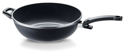 Fissler Ceratal Orbit Black Aluminium-Wokpanna, 32 Cm Diameter, 6 Liter, Stor Keramisk Stekpanna Med Non-Stick-Beläggning Och Hög Kant, Fri Från Pfas/Ptfe, Tillverkad i Tyskland, Induktionskompatibel