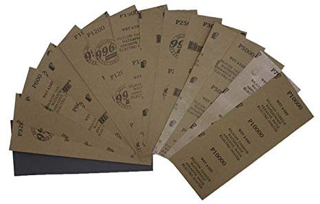 TRENTSNOOK 48 hojas de 320 a 10,000 papel de lija grueso 9 x 3.6 pulgadas for tratamiento de superficie de muebles de madera, lijado de metal y pulido de automóviles