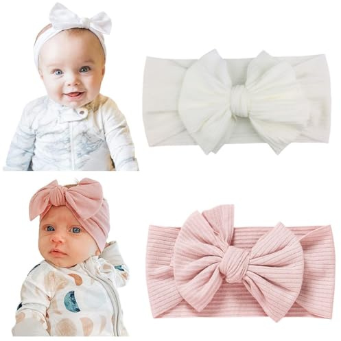 2 pezzi elastici per capelli per bambina, elastici per capelli in nylon, elastici per capelli per bambini, elastici per capelli con fiocco per bambini
