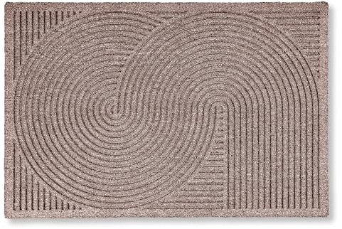 Astra Fussmatte außen rutschfest - Schmutzfangmatte wetterfest - Outdoor Türmatte für Eingangsbereich & Balkon - strapazierfähige Fußmatte 45x75 cm beige
