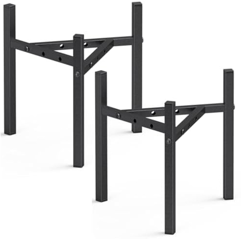 Pflanzenständer, 2 Pack Verstellbarer Blumentopfständer, Blumenhocker Innen, Metall Pflanzenregal Blumentreppe für Zimmerecke Wohnzimmer Balkon Terrasse Fenster Garten Hof(Nur Pflanzenständer)-Schwarz