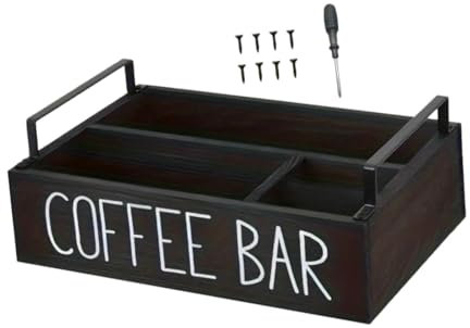KESOTO Coffee Station con Portacapsule E Portaoggetti in Legno, Nero