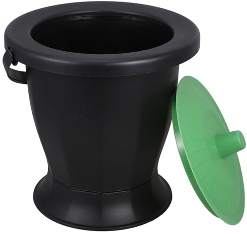 BEBEMOKO Orinal Portátil de Plástico con Tapa y Asa, Reutilizable y Fácil de Limpiar, Forma Redonda y Base Plana, Adecuado para Adultos y Embarazadas en Uso Doméstico Nocturno