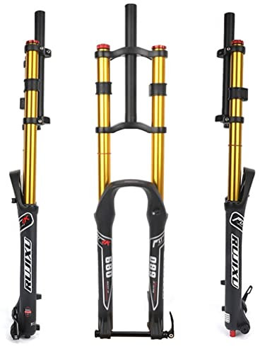 Mountainbike Federgabel 26/27, 5/29'' Reise 140mm Downhill Air Gabel DH Rebound Einstellen Doppel Krone 1-1/8 Gerade Gabel Mit Lockout Steckachse 15 * 100mm