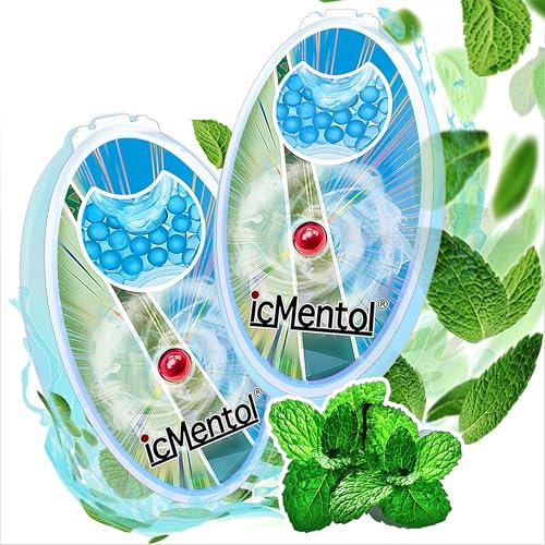 icMentol - New Ultra Cool Formula, 400pcs Menthol Ball, Menthol Capsules, Crushballs, Crush Ball (2 Packs of 200pcs, ice Mint)