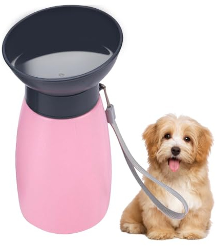 Xasbseulk Botella de Agua portátil para Perros, Botella de Agua de 600 ml para pasear Perros, dispensador a Prueba de Fugas, contenedor para Beber Mascotas para Caminar, Salir, Parque, Coche, Correr