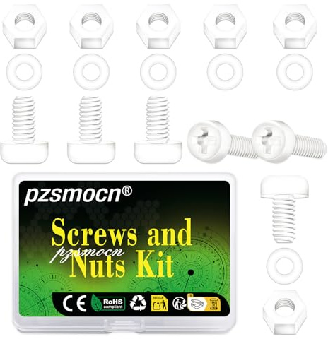 pzsmocn 300 Pezzi/100 Set M3*10 mm Viti a Testa Tonda con Croce in Nylon | Compatibile Arduino Raspberry Pi Sensore Shield Modulo Scheda Elettronico 100 M3 10 Kit Bianco Plastica Dadi Esagonali