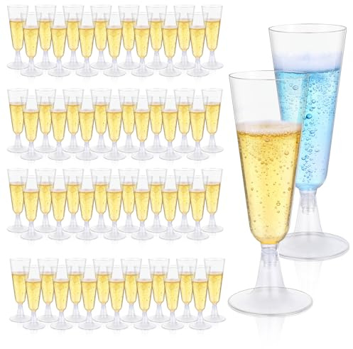 ALEXPRE 150 ml 100 Stück Sektgläser Plastik, Sektgläser Kunststoff | Transparent Weingläser Plastik, Mehrweg Champagner Gläser, Cocktail-Sektgläser für Partys Hochzeiten Geburtstage Picknick