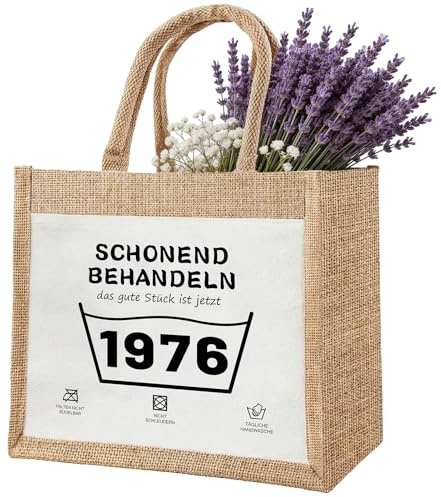 XIA7VE Jute Bag,Birthday Gift for 50th 60th Women,Jute Sack Sustainable Shopping,gift for Women, Mother, Girlfriend, Colleague,Reusable Educator